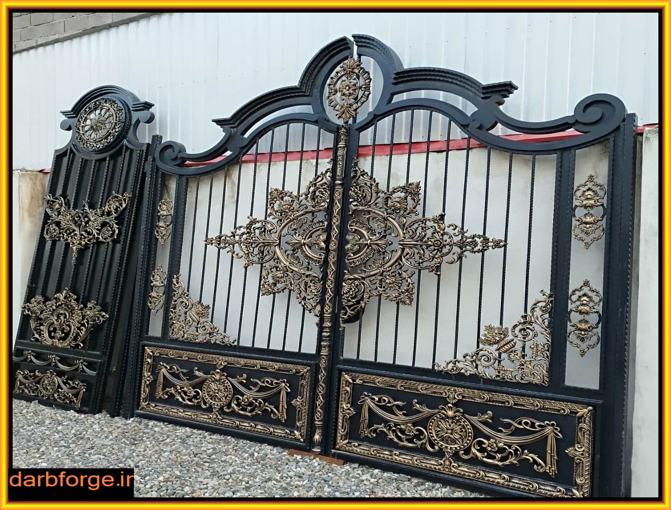 درب حیاط و پارکینگ فرفورژه مدرن