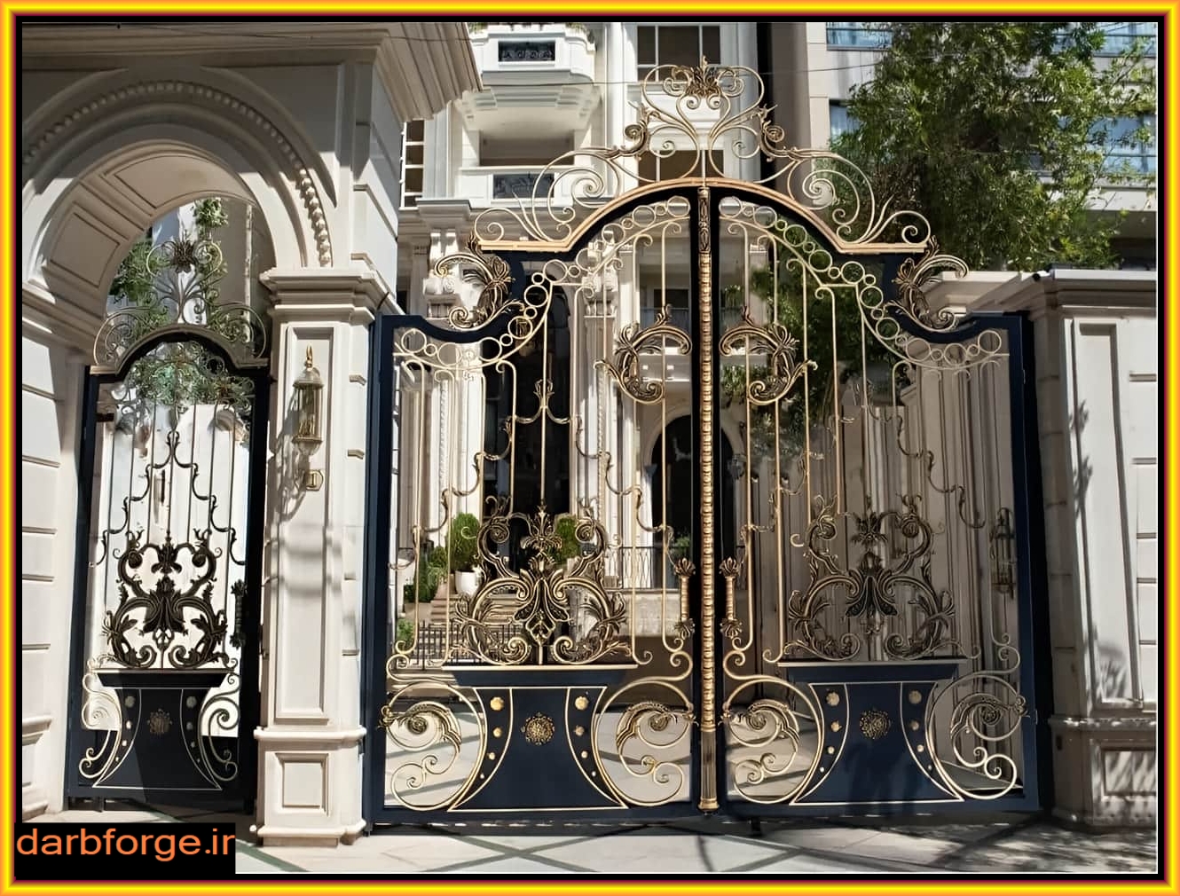 درب پارکینگی لوکس و مدرن فرفورژه دست ساز