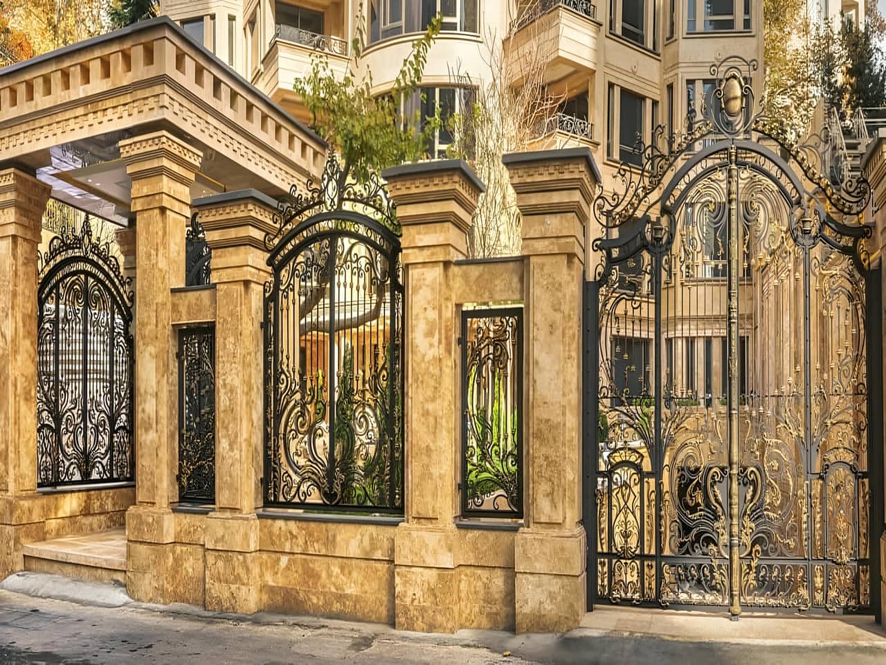 انواع درب فرفورژه تک لنگه و دو لنگه | درب فرفورژه انواع درب فرفورژه تک لنگه و دو لنگه