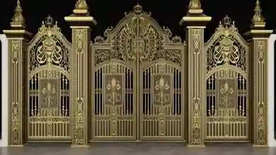 درب حیاط رنگی