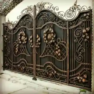 خرید درب پارکینگ فرفورژه با طراحی شیک خرید درب پارکینگ فرفورژه با طراحی شیک