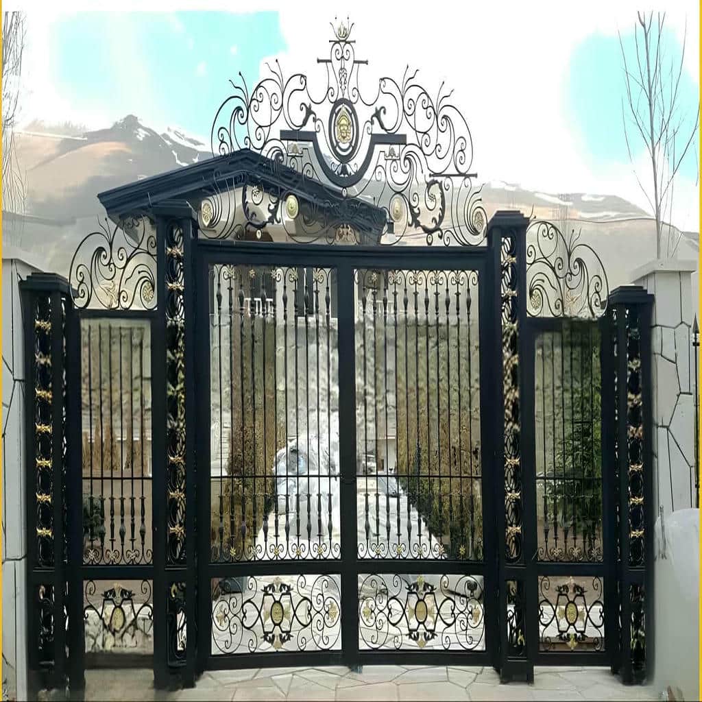 فروش درب فرفورژه ویلایی رنگ کوره‌ای در بندر حقانی