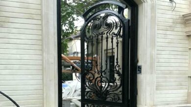درب حیاط فرفورژه ویلایی در فشم