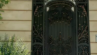 درب حیاط فرفورژه ویلایی در هشتگرد