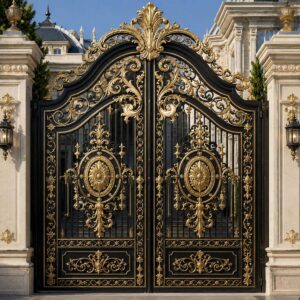 13 مدل درب حیاط مشکی طلایی