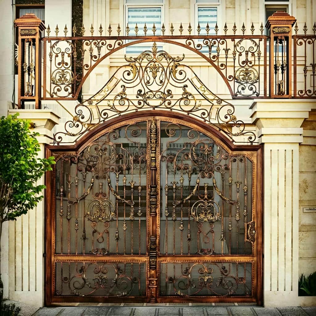 مدل مدرن درب ویلایی طرح چوب فلزی با قاب مشکی مدل مدرن درب ویلایی طرح چوب فلزی با قاب مشکی
