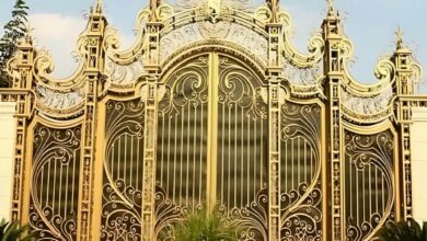 6 نمونه درب ویلایی طرح چوب فلزی