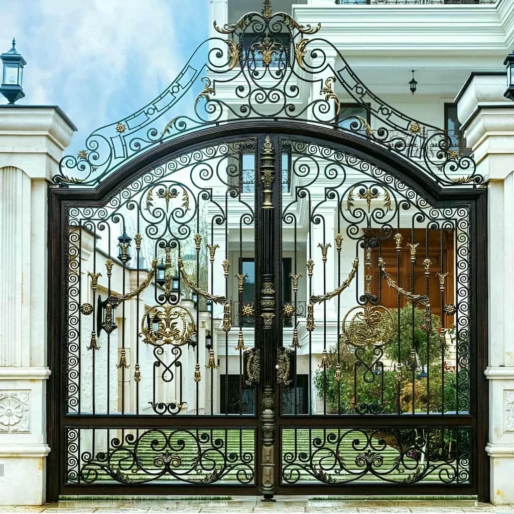 سفارش درب فلزی CNC حیاط طرح هندسی