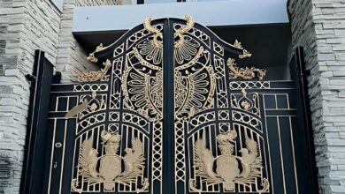 11 نمونه درب پارکینگ کشویی محوطه