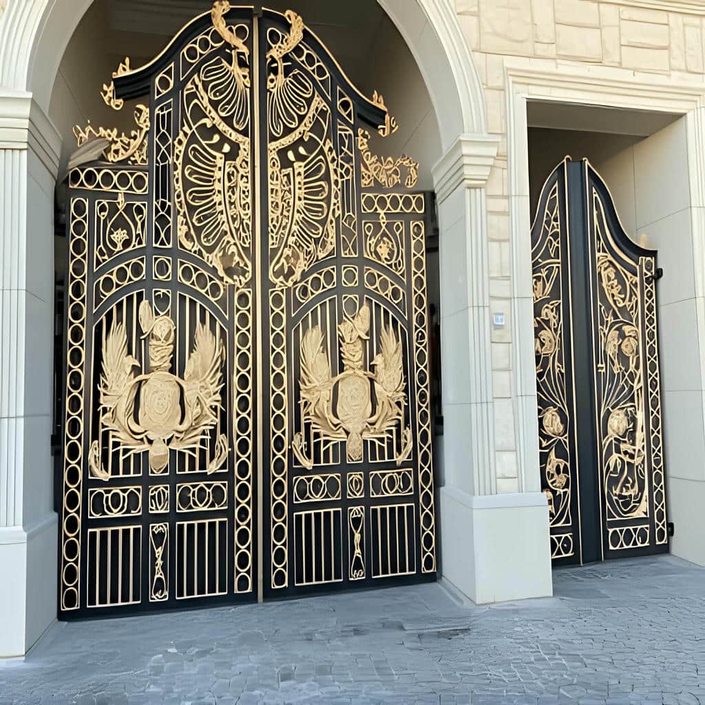 اجرای درب پارکینگ مینیمال خطی برای نمای مدرن